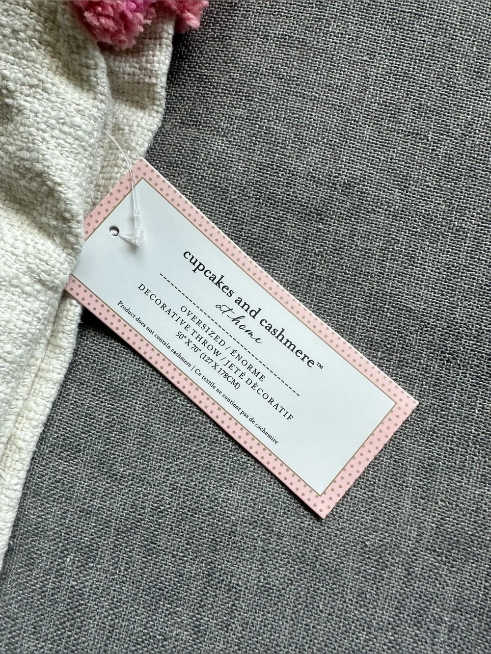 Cupcakes & Cashmere Groovy Tufted Hearts Tassel Throw Blanket